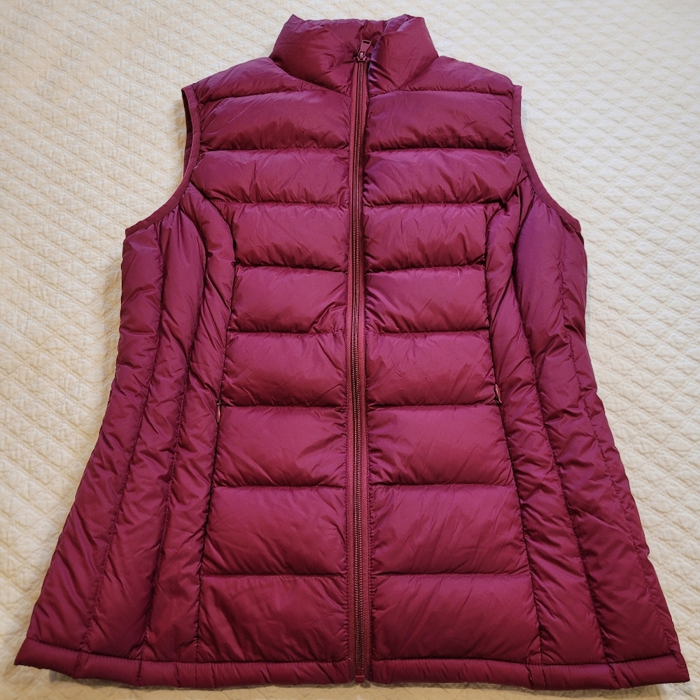 Market & Spruce Down Puffer Vest Size Medium Quilted Fuschia Pink